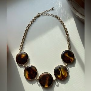 Gold Tortoise Shell Circle Necklace